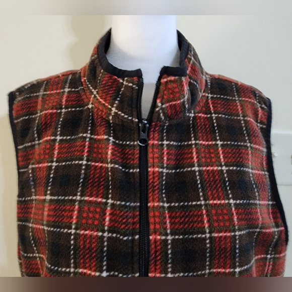 Laura Scott Plaid Zip-up Vest Women's Size XL - Picture 3 of 8